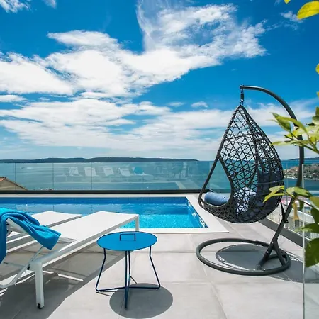Willa Olive Exclusive - 8 People, Heated Pool, Okrug Gornji, Sea View *